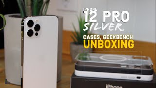 Unboxing: Silver/White iPHONE 12 PRO, + Cases, Camera Preview, & GEEKBENCH SCORES