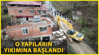 Ordu'da Heyelan Riskli 14 Yapı Yıkılıyor