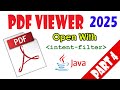 PDF Viewer, Part-4, Getting PDF file from other apps, intent-filter Android Studio Java 2025