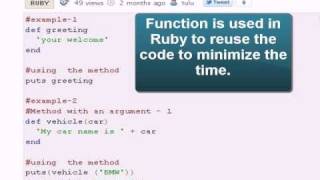 Ruby Tutorial:function in ruby