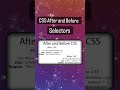 CSS After and Before Selectors