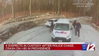 4 suspects in custody after police chase, crash on I-95 in Providence