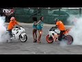 Bike Stunts Yamaha R6 and Honda CBR Burnouts,Drifts & wheelies