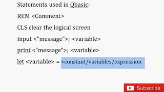 Qbasic General Statements