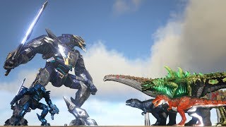 MEGA MEK \u0026 MEK vs ARK DINOSAURS | Cantex