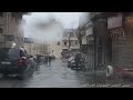 مشوار تحت المطر بشوارع مشتى الحلو مع صوت فيروز و اغاني الشتاء الجميل