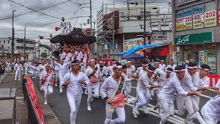 令和6年   鳳だんじり祭り 宵宮 午前曳行   各町宮入り、やりまわしなど。堺市西区