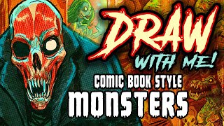 Comic book style MONSTER illustration - DRAW WITH ME - Procreate speedpaint with David Hartman