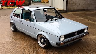 VW Golf MK1 Bagged on BBS RS Rims Restoration Project by Lucas