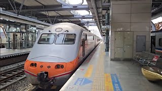 116次屏東發車經由山線開往七堵的PPE1042單電豬PP電頭+十二節PP車廂+PPE1019單電豬PP電頭PP自強號，和2174次嘉義發車經由山線開往北湖的EMU732+EMU731阿福號區間車