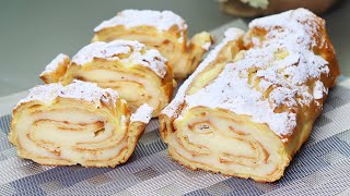 Just 30 Minutes! Incredibly Tasty and Simple Recipe! ROLL ECLAIR with CUSTARD