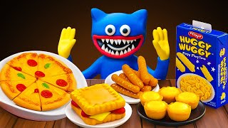 Huggy Wuggy Mukbang! Eating Pizza, Egg Tarts, Sandwich... 허기워기 먹방! 피자, 에그타르트, 샌드위치 등 먹방