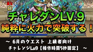 【パズドラ】2021年6月のチャレンジダンジョンLV.9【5秒固定】をキラー詰め込みで倒す！【6月のクエスト】PerigamesVol.337