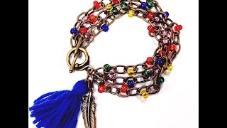 How to Make A Wanderer Beaded Chain Bracelet