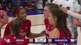 CLOSE GAME: Final 3:00 Minutes of Indiana at Washington | Big Ten Women's Basketball | 1/27/25