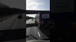 Tesco lorry fail in motorway fast lane!!! and doing 56 mph in 50 mph zone