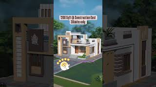 2bhk @ 1200 sqft with cost 30lakhs only. #ground #home #exteriorwork #3delevation ##3dhomedesign