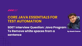 Java Program To Remove white spaces from a sentence(String)