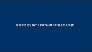 中美专家谈特朗普的TikTok和微信禁令