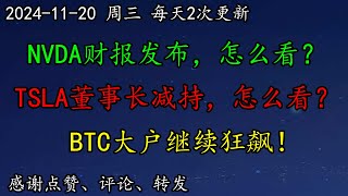 美股 重磅！NVDA财报发布，怎么看？TSLA董事长减持，怎么看？SOXL还有戏吗？BTC大户继续狂飙！