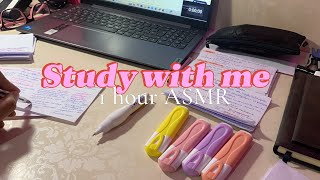 STUDY WITH ME 1hr | Background noise, no music | ASMR | real time