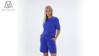 Fleecy Short-Sleeved Brushed Cashmere Top \u0026 Short Pant