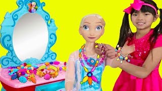 Emma Pretend Play w/ Frozen Elsa Doll & Jewelry Shop Toys