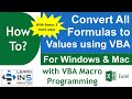 How to convert all formulas to values using VBA