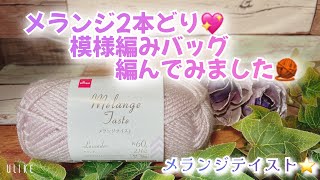 【かぎ針編み】メランジ2本どり💖模様編みバッグ編んでみました🧶【メランジテイスト】