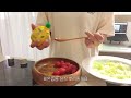 🍴아침 먹으려고 6시 기상하는 자취생 🏠 직장인 다이어트 브이로그 식단 vlog diet 토마토마리네이드 방울토마토오이샐러드 바나나 안 상하게 닭밥야