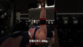 약혐주의 : 덤벨프레스 40kg 부상영상 #shorts