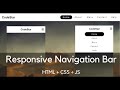 Create a Responsive Navbar Using HTML CSS JavaScript
