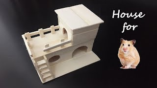 How To Make Popsicle Stick House For Rat, Miniature Hamster House, Diy Crafts