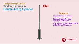 3단 복동 유압실린더 ｜3-Stage double acting hydraulic cylinder