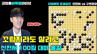 꼬랑지만 살려 달라는 구쯔하오~ 용서 없는 신진서! 타이젬 타임매치 준결승전 신진서 vs 구쯔하오 #김성룡바둑랩 #신진서 #한중슈퍼매치 #타임매치 #바둑