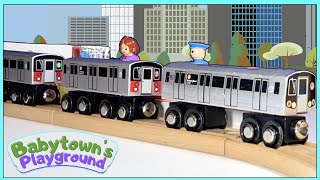 Toy Train Subway Station with Brio Tracks | MTA Subway Trains
