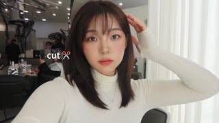 (vlog) 5년동안 기른 긴머리.. 단발로 자르고 전시보러 가는 밀착 브이로그