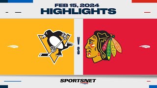 NHL Highlights | Penguins vs. Blackhawks - February 15, 2024