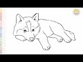 Baby Arctic fox drawing easy | Animal Art | How to draw an Arctic fox step by step | #artjanag