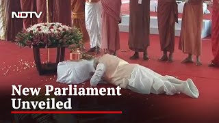 New Parliament Inauguration: PM Modi Prostrates Before Historic Sceptre 'Sengol'