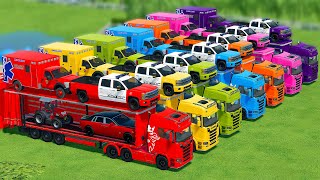TRANSPORTING POLICE CARS, FIRE TRUCKS, AND CARS WITH SCANIA TRUCKS - Farming Sim