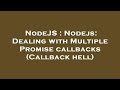 NodeJS : Nodejs: Dealing with Multiple Promise callbacks (Callback hell)