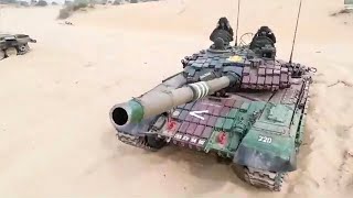 T-72 AJEYA MBTs from Golden Arrow Division of Indian Army in Action