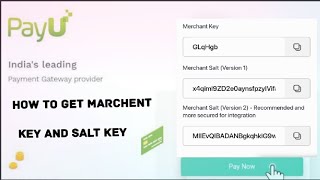 how to get payumoney merchant key and salt || payumoney merchant key and salt || find key and salt