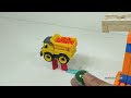 marble run race ☆ haba slope u0026 retro makita truck garbage truck long version 024