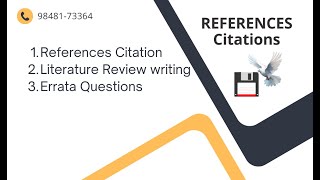 References citation, Literature Review writing, Errata Questions