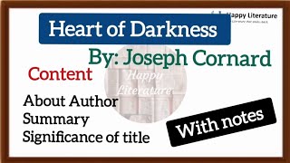 Heart of Darkness by Joseph Cornard || Summary || Questions and answers.@HappyLiterature