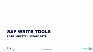 DVW Analytics - Overview of the Alteryx Connector for SAP Write Tools