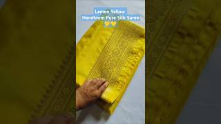 Lemon Yellow Handloom Pure Silk Saree 💛 #saree #sale #shorts #trending #viral #shivastram