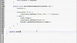 Java GUI Tutorial 30 Timer program Part 2 of 2